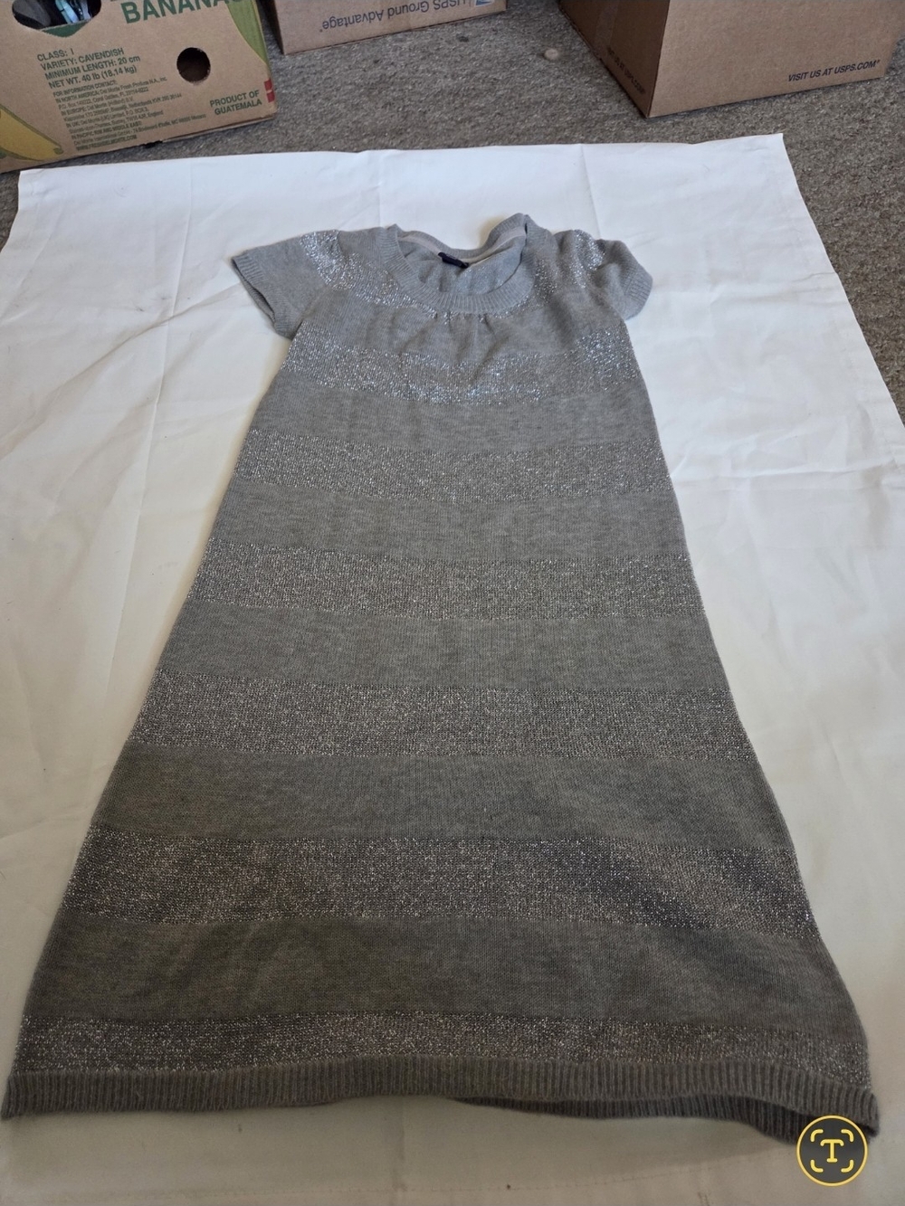 GAP Silver Gray Knit Girls Dress